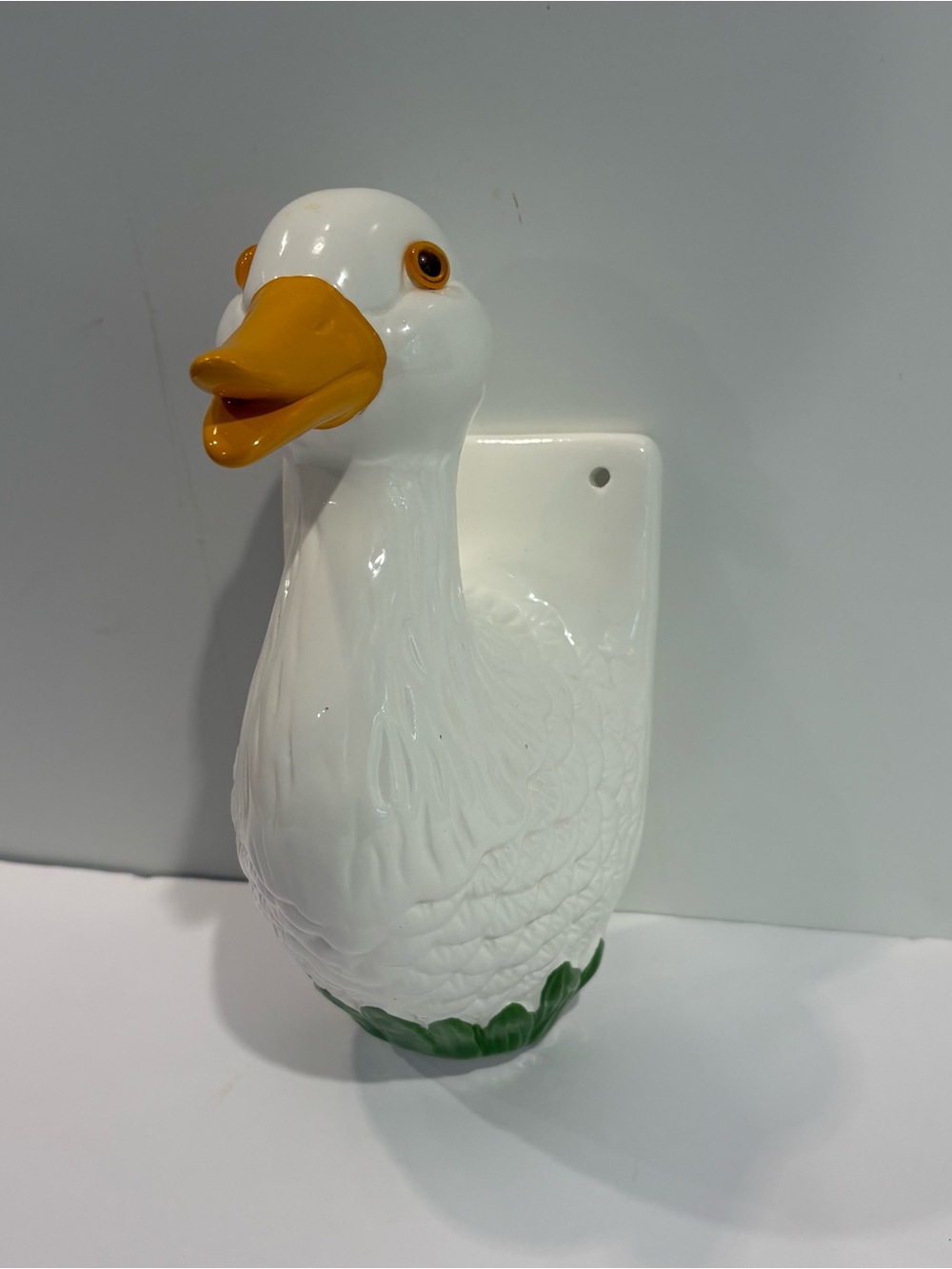 Vtg Ceramic Duck Head Wall Decor Hook Gailstyn-Sutton Towel Cottagecore Country